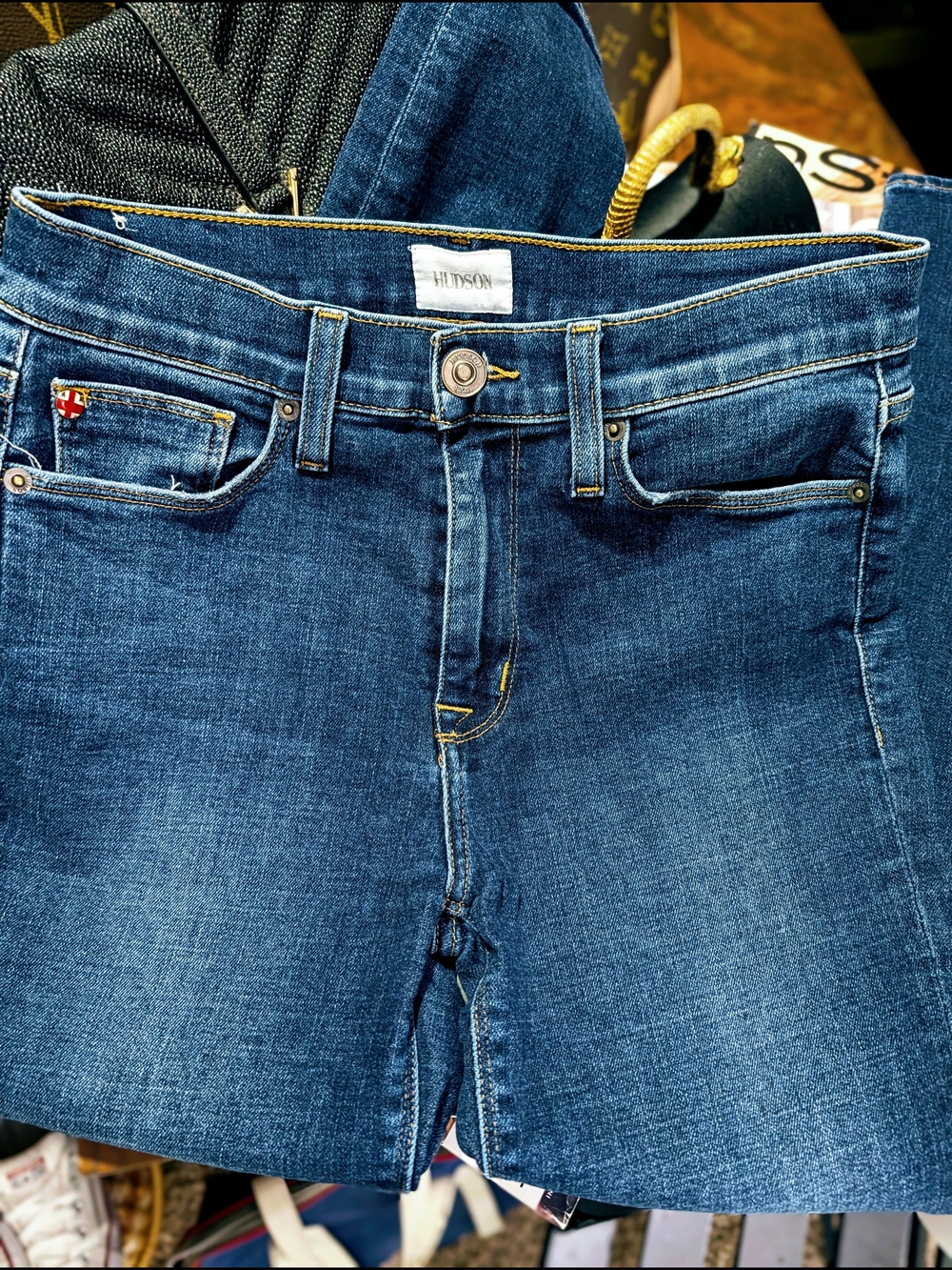 Hudson Jeans Women's Medium Blue High-Rise Denim Shorts